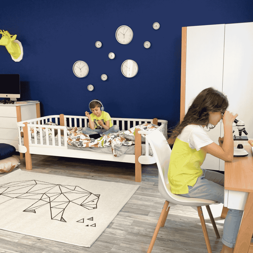 Postel pro Teenagery Zukko 190 Gekko Kids, Bílá / Přírodní buk